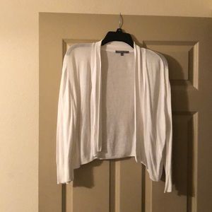 White open cardigan with 3/4 sleeves
